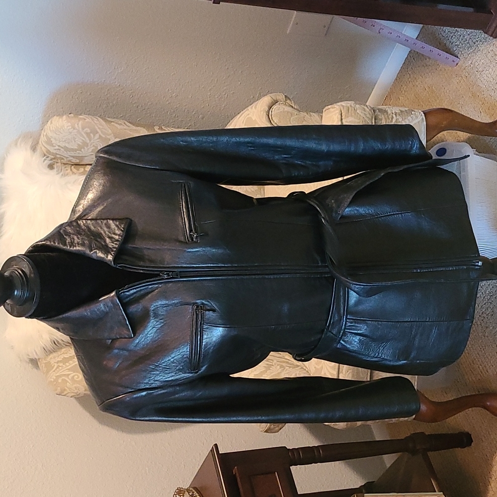 Black leather jacket
